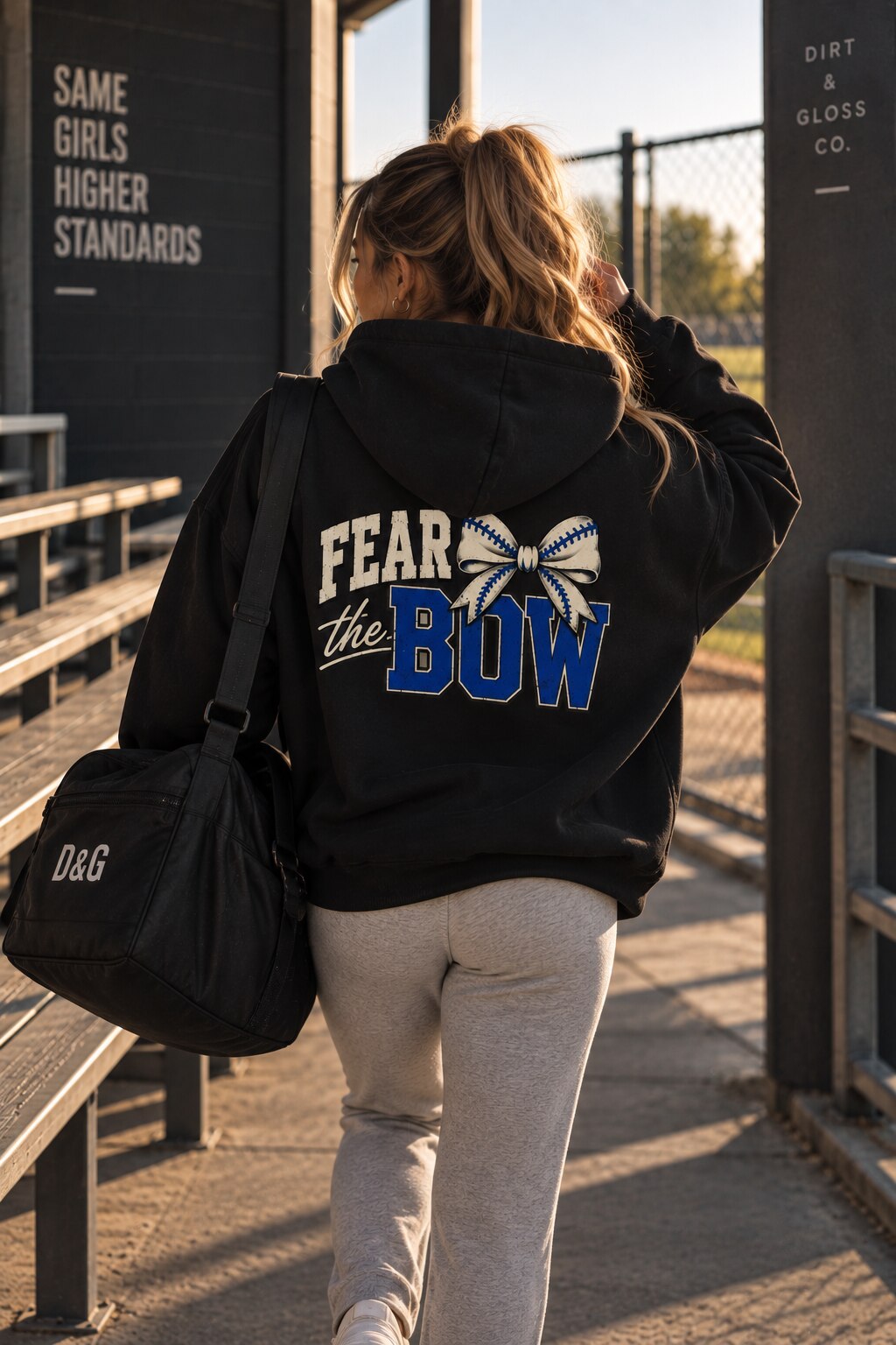 Black hoodie on model