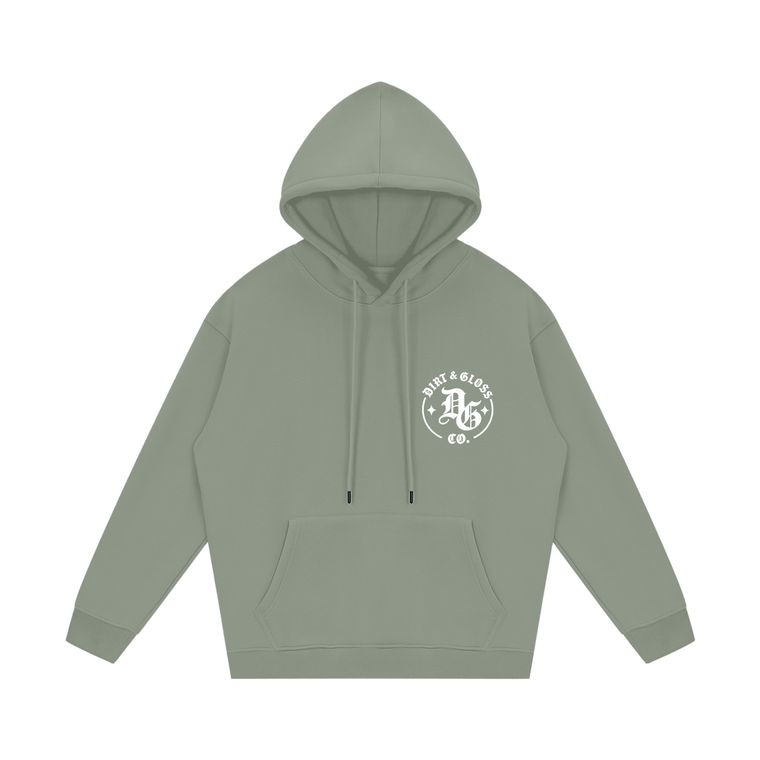 Softball Smiley — Sage Hoodie — front
